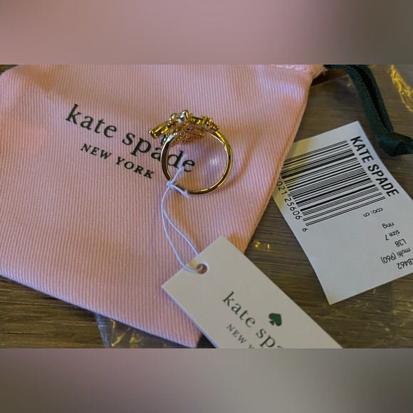KATE SPADE-NWT Multi-Stone Floral Butterfly Statement Ring - Picture 14 of 15